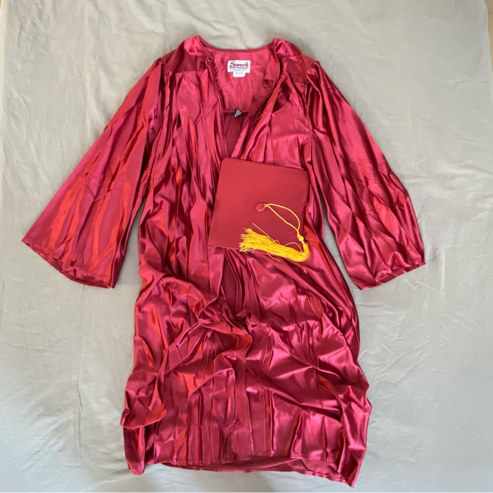 Maroon Graduation Hat & Gown 5’9-5’11